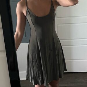 Forever 21 Olive Bodycon Strap Princess Seam A Line Mini Dress Size S